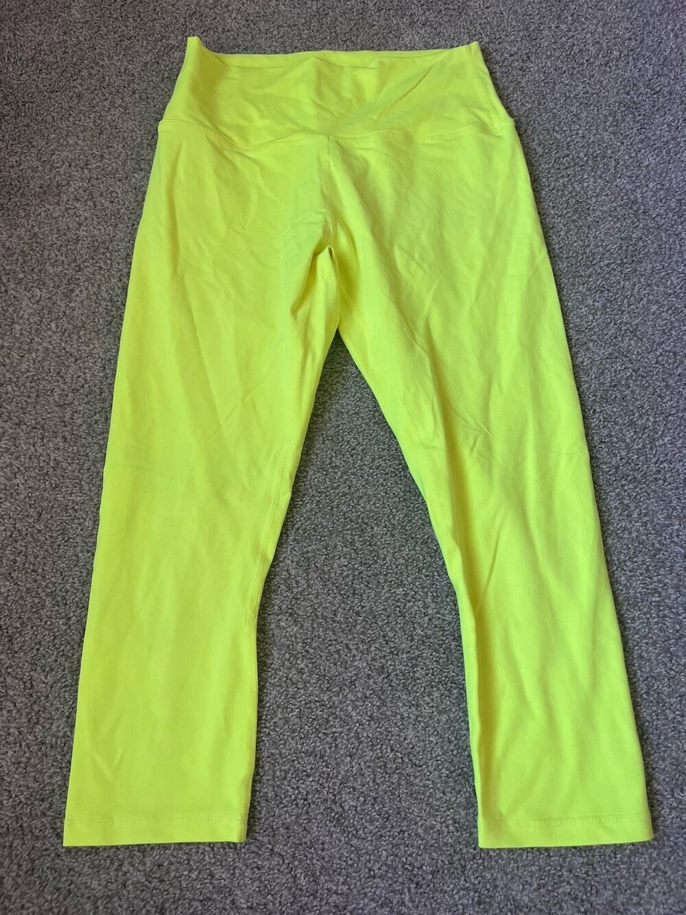 ZYIA Active Neon Yellow High Rise Capri Leggings Women’s Size 8-10 H